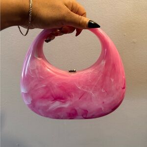 Pink and White Marble Handbag